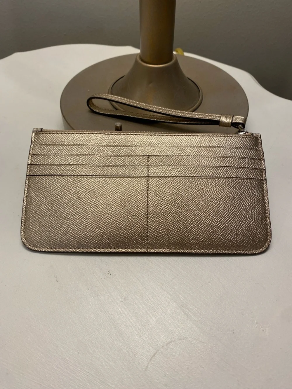 Coach Signature Zip Top Cardholder Wristlet Leather Wallet - Picture 10 of 13